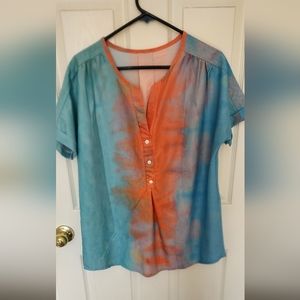 Womens multi colored blouse size L New